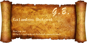 Galambos Botond névjegykártya