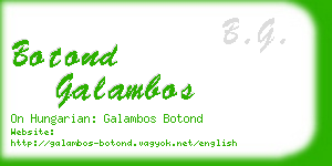 botond galambos business card